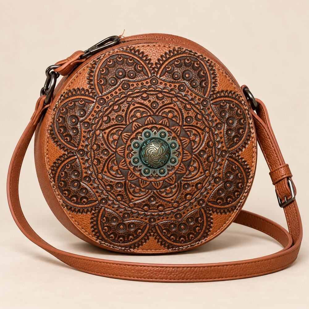 Montana West Round Embossed Crossbody Bag